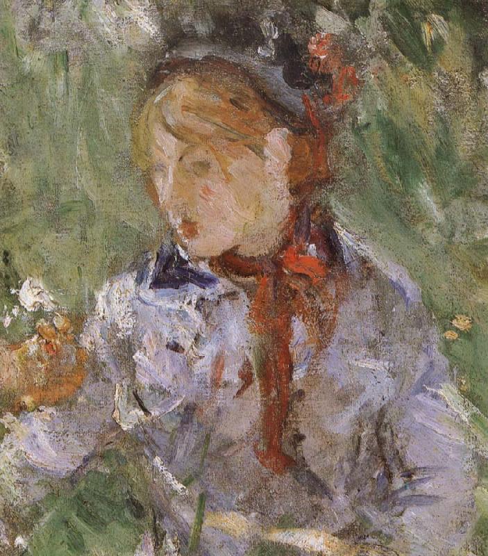 Berthe Morisot Detail of  The woman and children are in the park France oil painting art